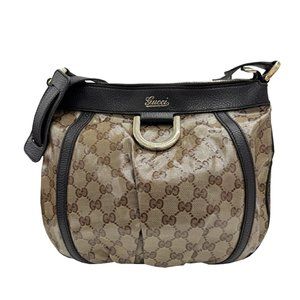 GUCCI Brown Leather Shoulder Bag